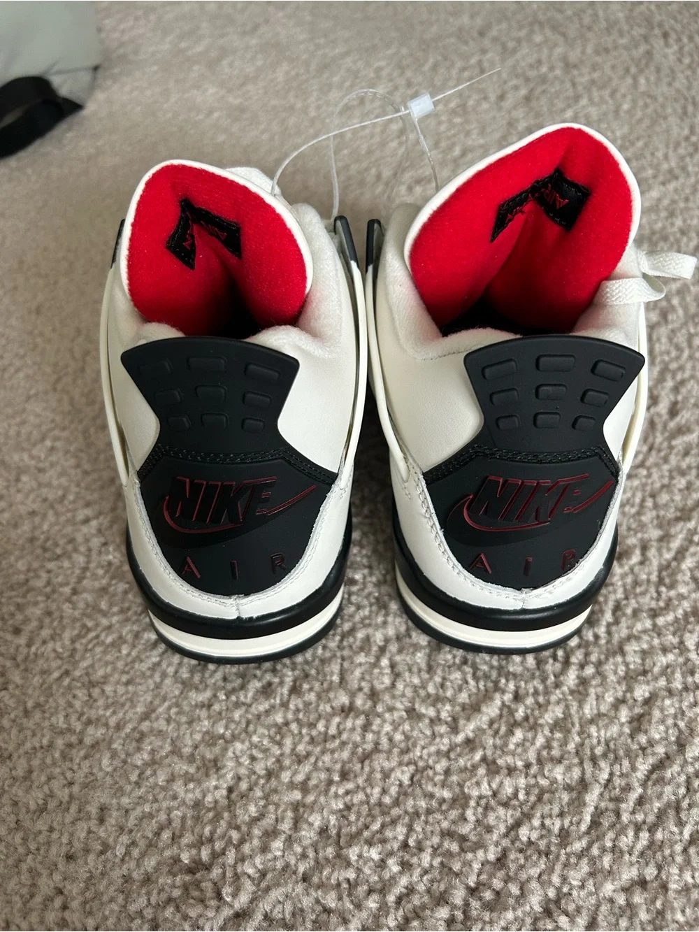 Jordan Kids White and Black Retro Style Sneakers with Red Jumpman